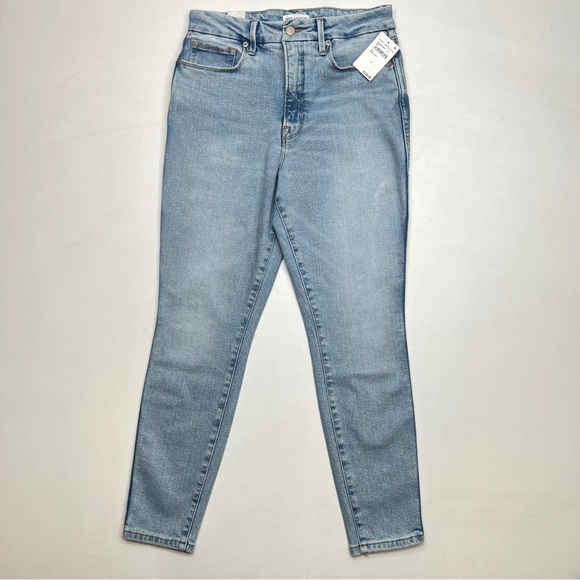 New Good American Good Curve Skinny Crop Denim Jeans 6 / 28 Light Wash - Picture 1 of 14